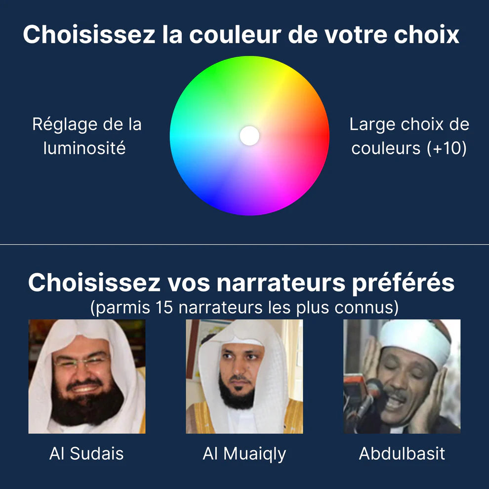 Veilleuse Coranique  Alqamar LED avec Appel à la Prière Automatique