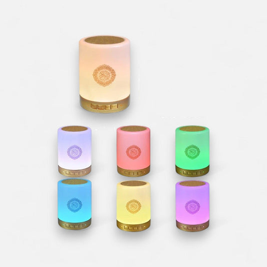 Quranic night light with built-in speaker
